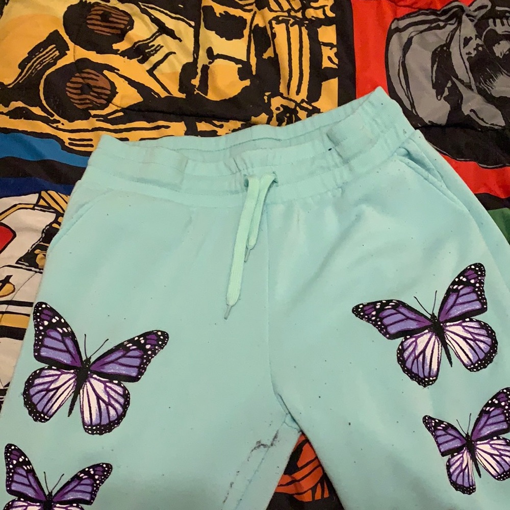 these are butterfly sweatpants they’re really